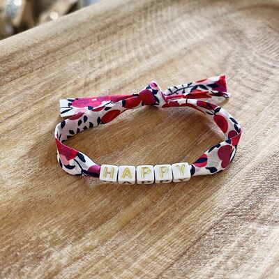 Red liberty bracelet to personalize / golden letters