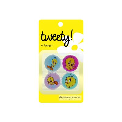 Tweety 4er-Pack Radiergummi-Set