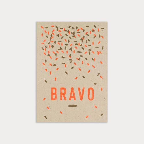 Postkarte / Bravo / Ökopapier / Pflanzenfarbe