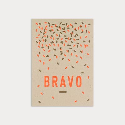 Postcard / Bravo / eco paper / vegetable dye