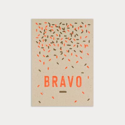 Postkarte / Bravo / Ökopapier / Pflanzenfarbe