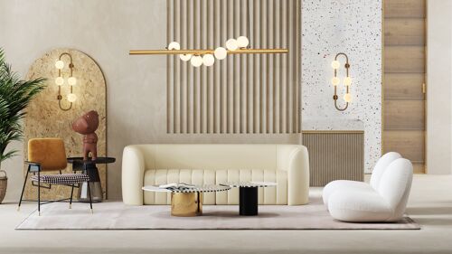 7 Globe Light  Modern Electroplated Artistic Gold Finish  Pendant
