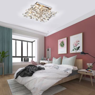 Plafonnier en cristal semi-moderne à 8 lumières