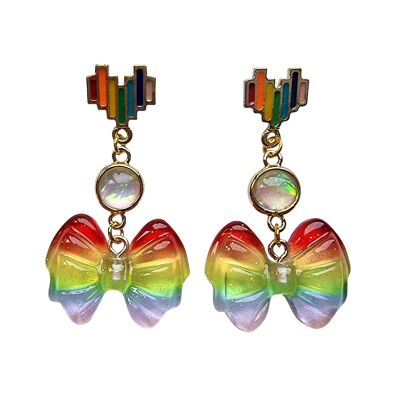 Boucles D'oreilles Tiges Arc-en-Ciel