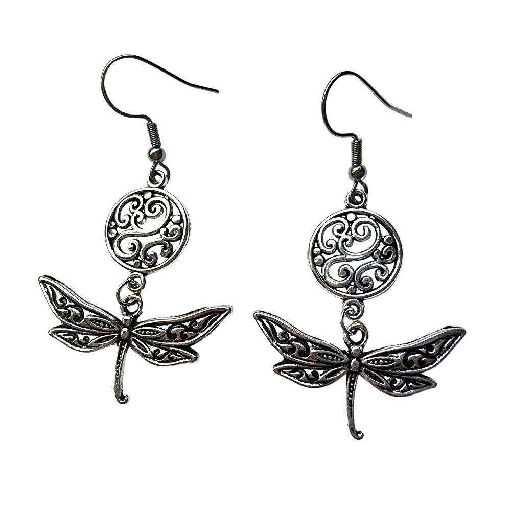 Silberne Libelle Ohrringe