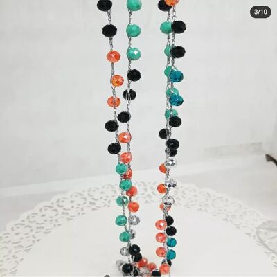 Collana con cristalli colorati fatta a mano in Italia