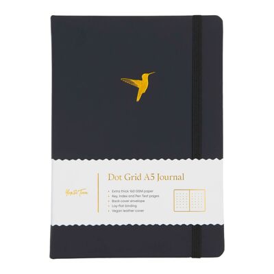 A5 Dot Grid Journal - Hummingbird - Charcoal