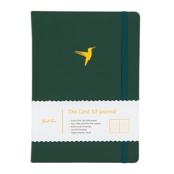 Journal quadrillé A5 - Colibri - Vert forêt 1