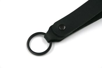Porte-clés cuir SIMPLE - NOIR 2