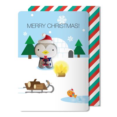 Tarjeta de felicitación Xmas Jolly Jelly - Pingüino - Navidad