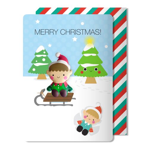 Xmas Jolly Jelly Greeting Card - Elf - Christmas
