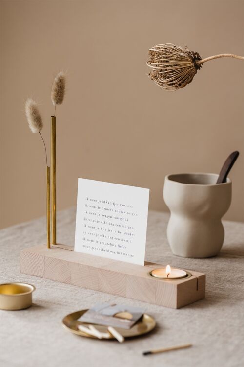 Cardholder with brass details and candle - Hold it + simplicity