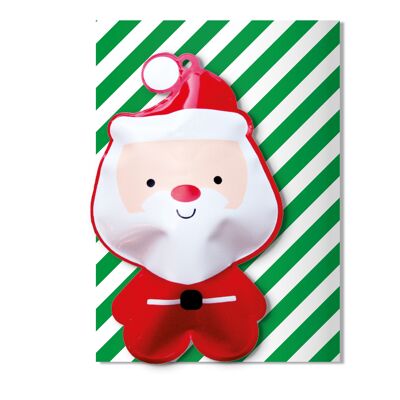 Inflatable die cut Santa Christmas Card