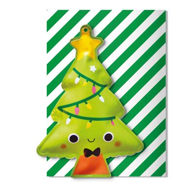 Carte de Noël d'arbre découpée à l'emporte-pièce gonflable