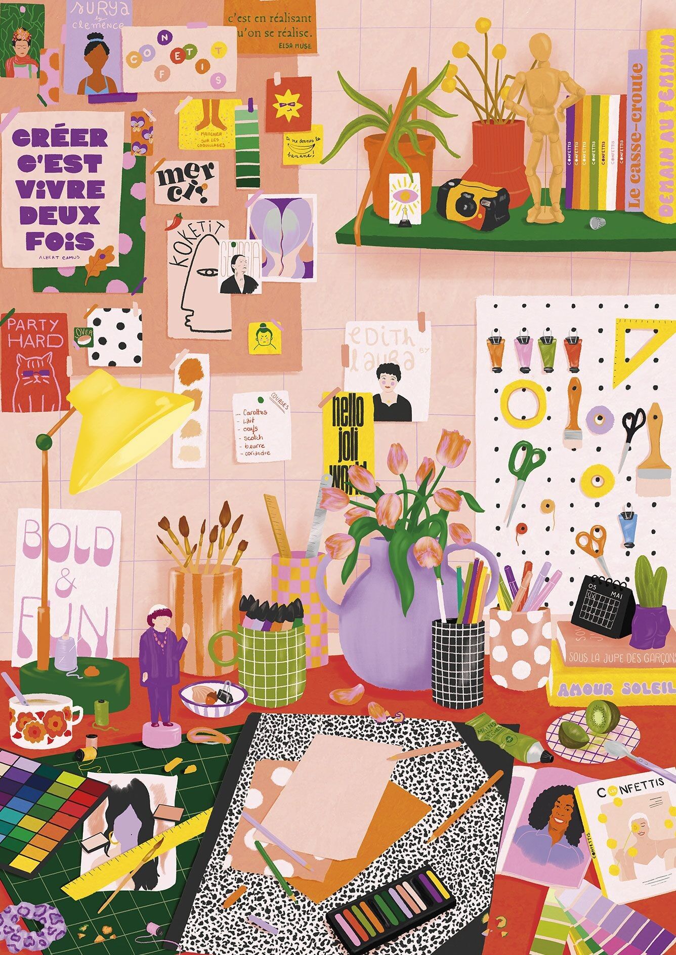 Puzzle de fieltro en las manos 500 piezas