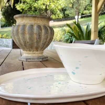 COLLIOURE SALTED AQUA OVAL TRAY