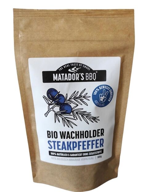 MATADOR’S BBQ® BIO WACHHOLDER STEAKPFEFFER, 100g, XL-Packung!