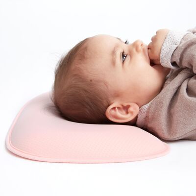 Oreiller pour bébé écologique Honigbär® contre la tête plate et la déformation de la tête (rose)