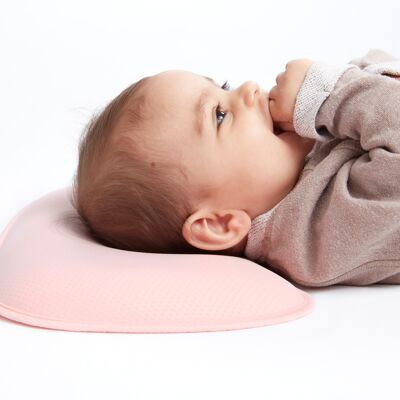 Honigbär® almohada ecológica para bebés contra la cabeza plana y la deformación de la cabeza (rosa)