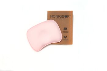 Oreiller pour bébé écologique Honigbär® contre la tête plate et la déformation de la tête (rose) 2