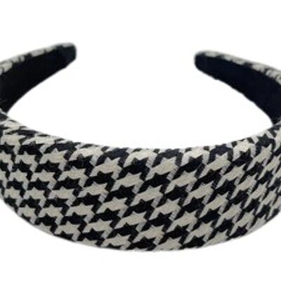 Black and White Houndstooth Textured Headband