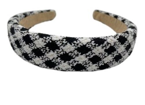 Black Check Padded Headband