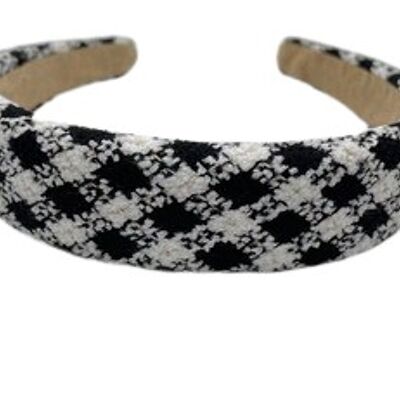 Black Check Padded Headband