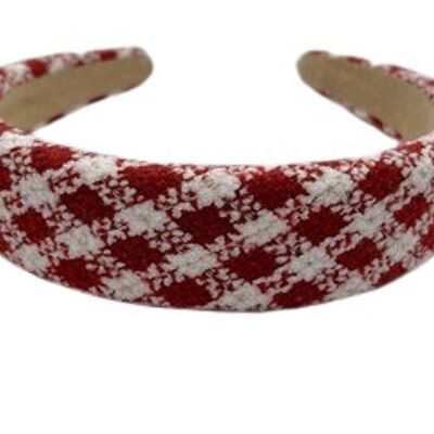 Red Check Padded Headband
