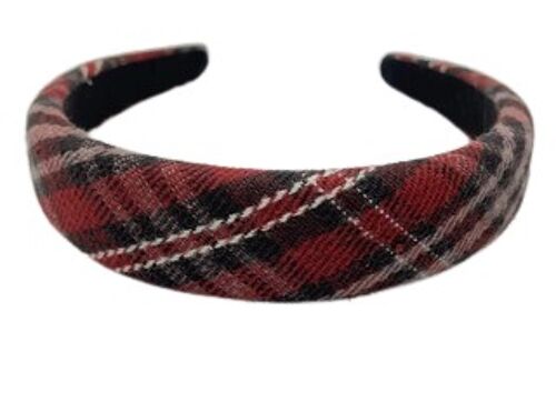 Red Check Headband