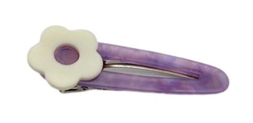 Cream Purple Daisy Hair Clip