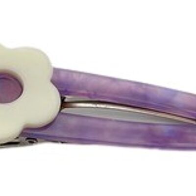 Cream Purple Daisy Hair Clip