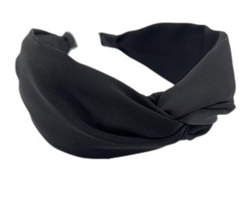 Black Sateen Twisted Headband