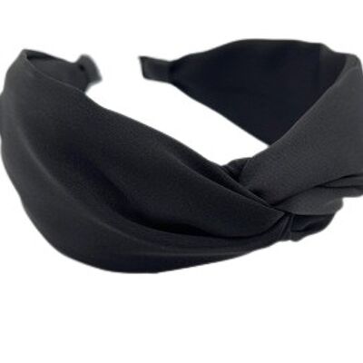 Black Sateen Twisted Headband