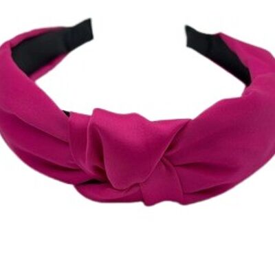 Diadema Nudo Liso Fucsia