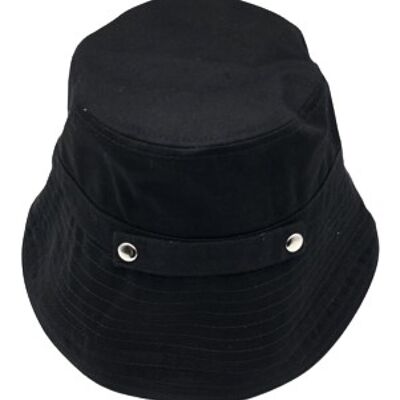 Chapeau Bob Noir avec Pièces Métalliques