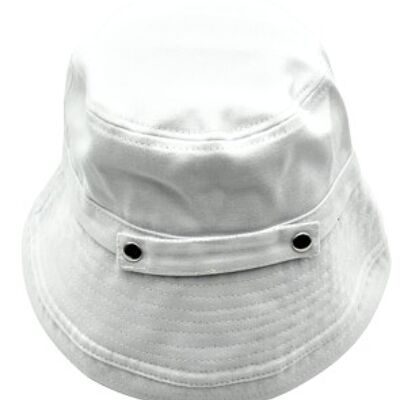 Cappello a secchiello bianco con parti in metallo