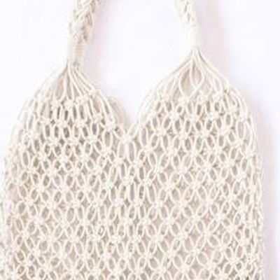 Cream Macrame Shopper Bag