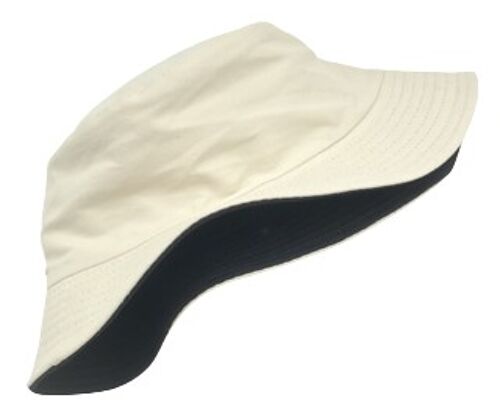 Cream and Black Reversible Bucket Hat