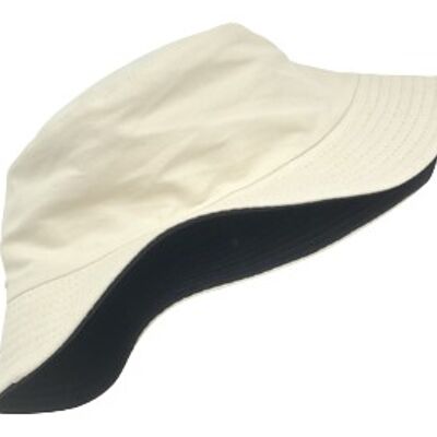 Cream and Black Reversible Bucket Hat