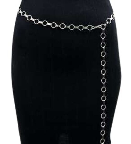 Silver Circle Link Chain Belt