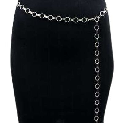 Silver Circle Link Chain Belt