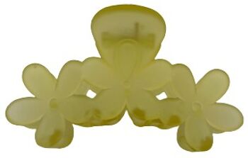 Griffe de cheveux fleur transparente jaune 1