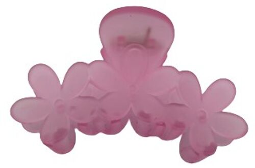 Pink Transparent Flower Hair Claw