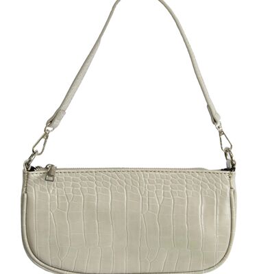 Light Grey PU Croc Shoulder Bag