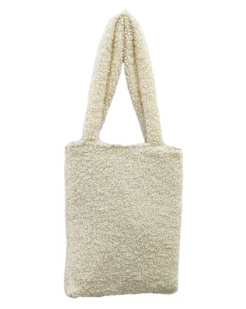 Sac fourre-tout en peluche crème