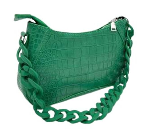 Croc Shoulder Bag With Chain