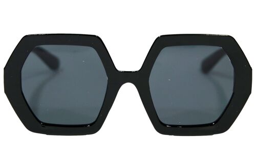 Black Hexagon Frame Sunglasses