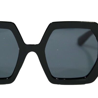Black Hexagon Frame Sunglasses
