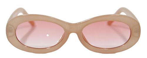 Nude Rounded Frame Sunglasses