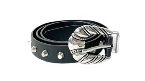 Studded Belt With Decorative Buckle